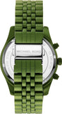 Michael Kors Lexington Chronograph Green Dial Green Steel Strap Watch For Men - MK8790