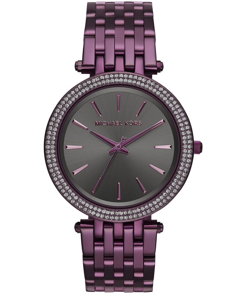 Michael Kors Darci Black Dial Purple Steel Strap Watch for Women - MK3554