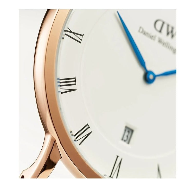 Daniel Wellington Dapper Reading White Dial Black Leather Strap Watch For Men - DW00100107