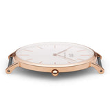 Daniel Wellington Classic York White Dial Brown Leather Strap Watch For Men - DW00100011