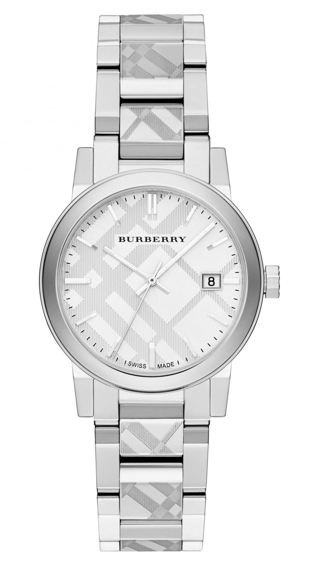 Burberry The City White Dial Silver Steel Strap Watch for  display picture 3