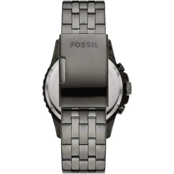 Fossil FB-01 Chronograph Black Dial Grey Steel Strap Watch for Men - FS5835