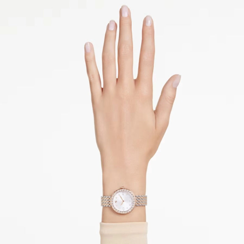 Swarovski Certa Crystals Silver Dial Two Tone Steel Strap Watch for Women - 5672971