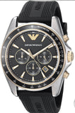 Emporio Armani Sigma Chronograph lack Dial Black Rubber Strap Watch For Men - AR80003