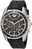 Emporio Armani Sigma Chronograph lack Dial Black Rubber Strap Watch For Men - AR80003