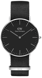 Daniel Wellington Classic Cornwall Black Dial Black Nylon Strap Watch For Women - DW00100149