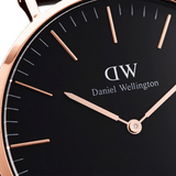 Daniel Wellington Classic Dover Black Dial White Nylon Strap Watch For Women - DW00100310