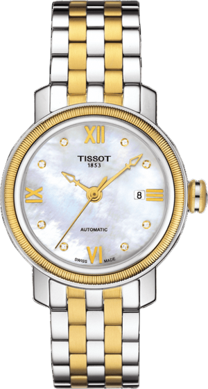 Tissot T Classic Bridgeport Automatic Mother of Pearl Dial Two Tone Steel Strap Watch for Women - T097.410.22.116.00