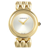 Versace V-Flare Quartz Silver Dial Gold Steel Strap Watch for Women - VEBN00718