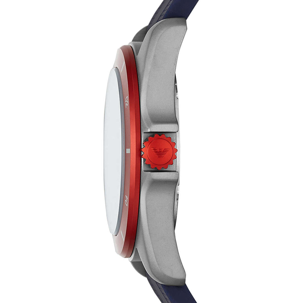 Emporio Armani Sigma Quartz Blue Dial Blue Silicone Strap Watch For Men - AR11217