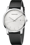 Calvin Klein City White Dial Black Leather Strap Watch for Men - K2G2G1CD