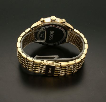 Hugo Boss Gregor Chronograph Grey Dial Gold Steel Strap Watch For Men - 1514051