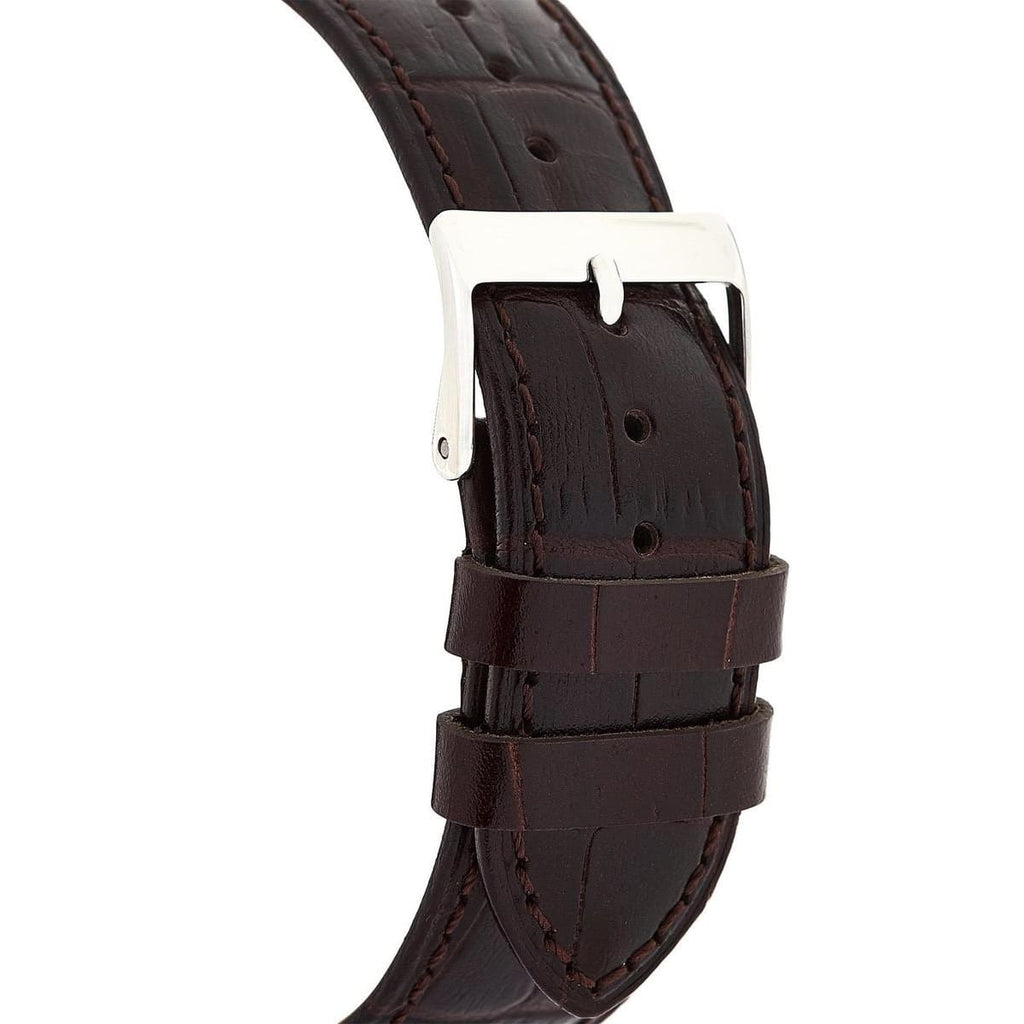 Guess Delancy Quartz White Dial Brown Leather Strap Watch For Men - W0870G1