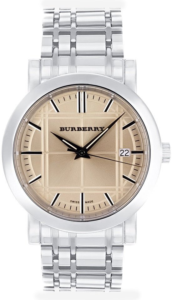 BURBERRY BU1352 Heritage メンズ クォーツウォッチ Burberry Heritage Collection Rose Gold Dial Silver Steel Strap Watch f