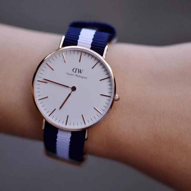 Daniel Wellington Classic Glasgow White Dial Two Tone NATO Strap Unisex Watch - DW00100047