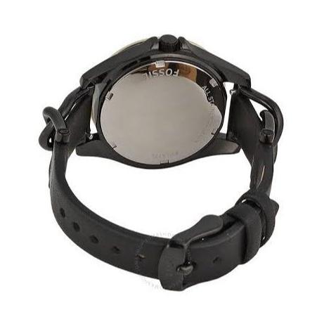 Fossil Riley Black Dial Black Leather Strap Watch for Women - ES3696