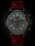 Breitling Top Time B01 Ford Thunderbird White Dial Red Leather Strap Watch for Men - AB01766A1A1X1