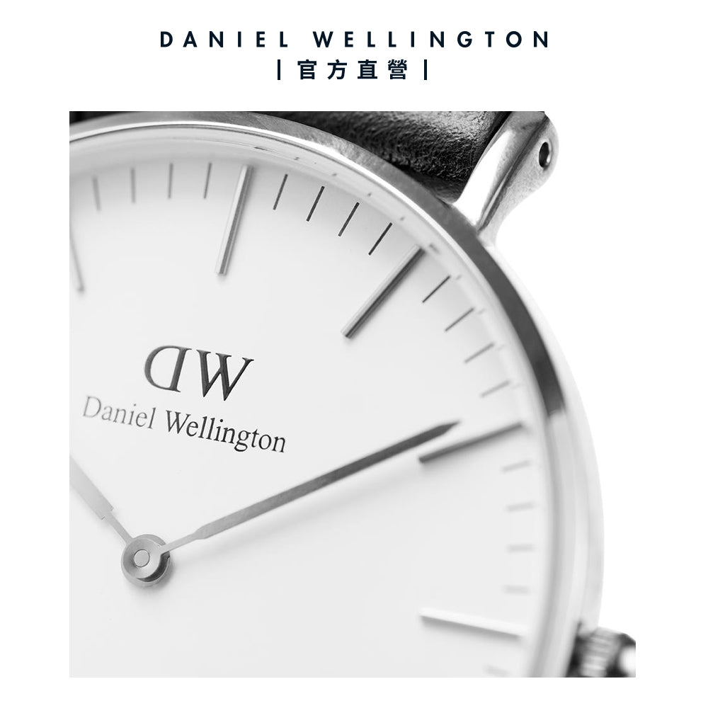 Daniel Wellington Classic Reading White Dial Black Leather Strap Watch For Men - DW00100028