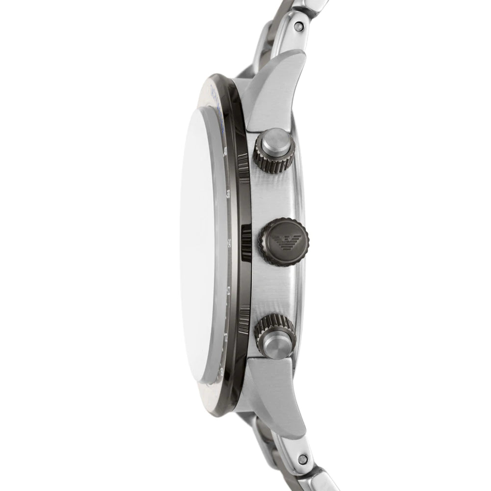 Emporio Armani Chronograph Grey Dial Two Tone Steel Strap Watch For Men - AR11391