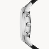 Emporio Armani Giovanni Chronograph Black Dial Black Leather Strap Watch For Men - AR11431