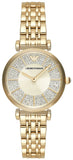 Emporio Armani Gianni T Bar Analog Crystals Gold Dial Gold Steel Strap Watch For Women - AR11608