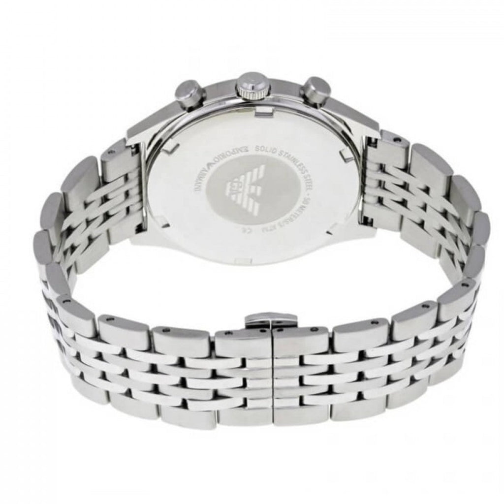 Emporio Armani Luigi Chronograph Quartz Blue Dial Silver Steel Strap Watch For Men - AR1974