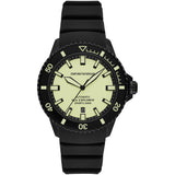 Emporio Armani Sea Explorer Automatic Yellow Dial Black Silicone Strap Watch For Men - AR60085