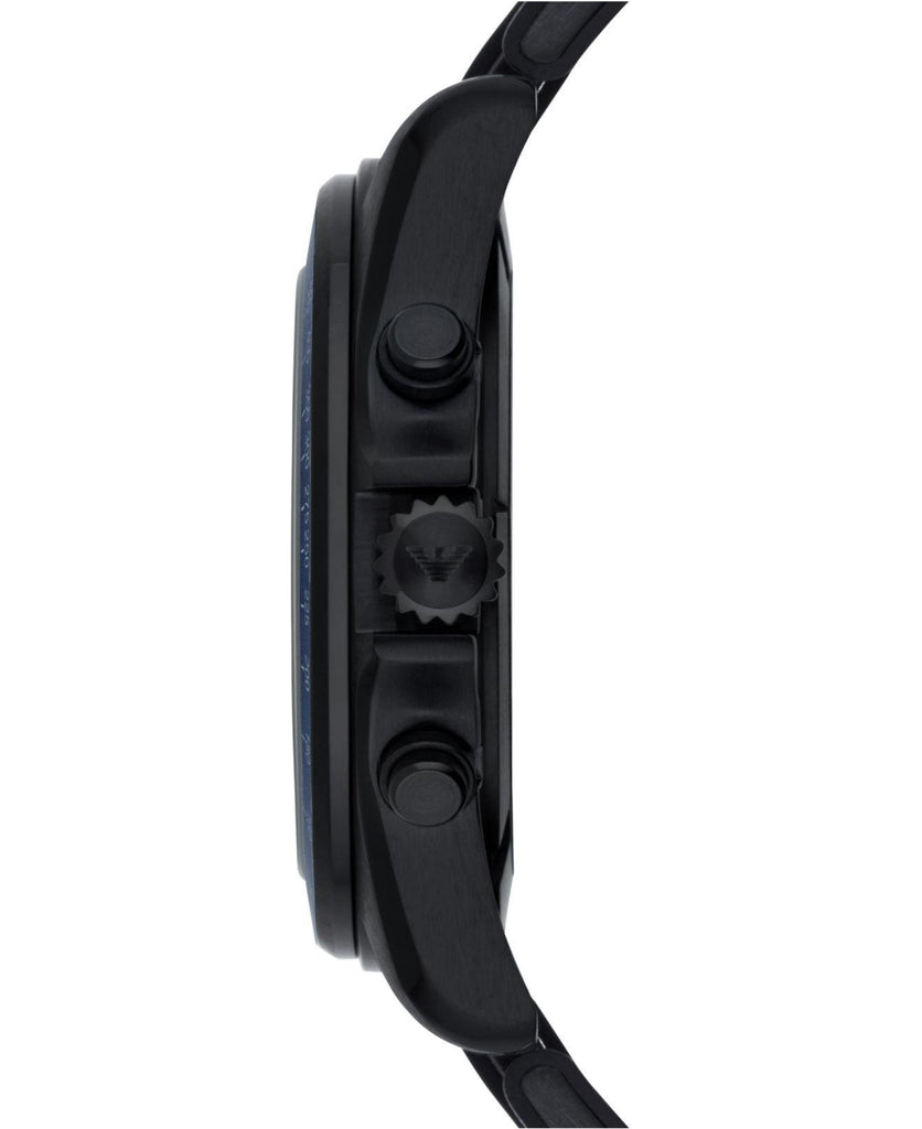 Emporio Armani Sigma Chronograph Blue Dial Black Silicone Strap Watch For Men - AR6121