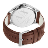 Armani Exchange Hampton Chronograph White Dial Brown Leather Strap Watch For Men - AX2187