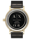 Armani Exchange Lola Three Hand Black Dial Black Mesh Strap Watch For Women - AX5548
