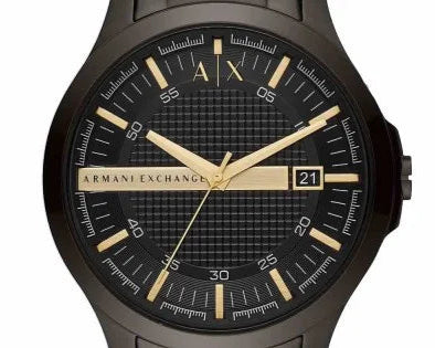 Armani Exchange Hampton Chronograph Black Dial Black Steel Strap Watch For Men - AX2413
