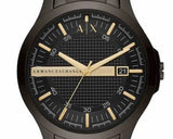 Armani Exchange Hampton Chronograph Black Dial Black Steel Strap Watch For Men - AX2413