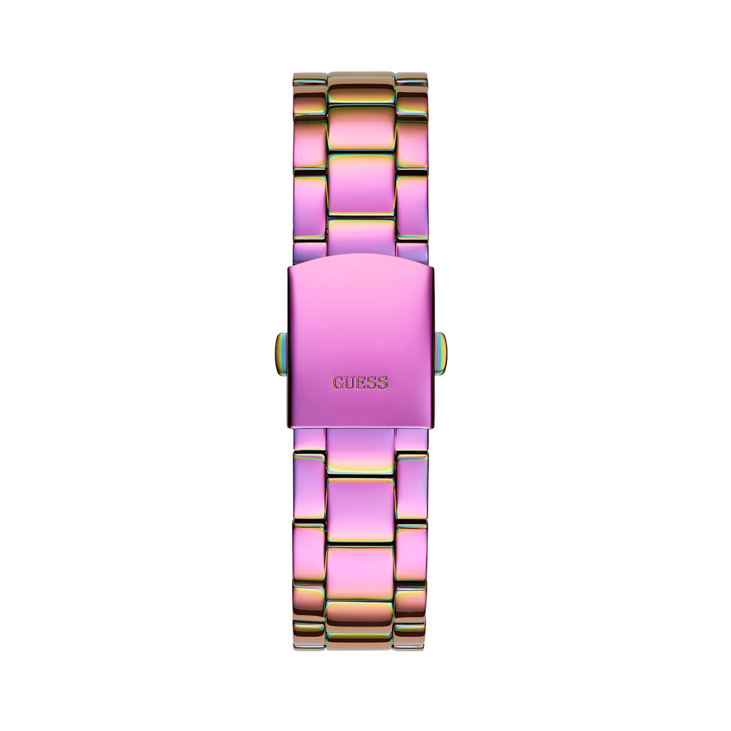 Guess Confetti Chronograph Crystals Multicolor Dial Purple Steel Strap Watch For Women - GW0483L5