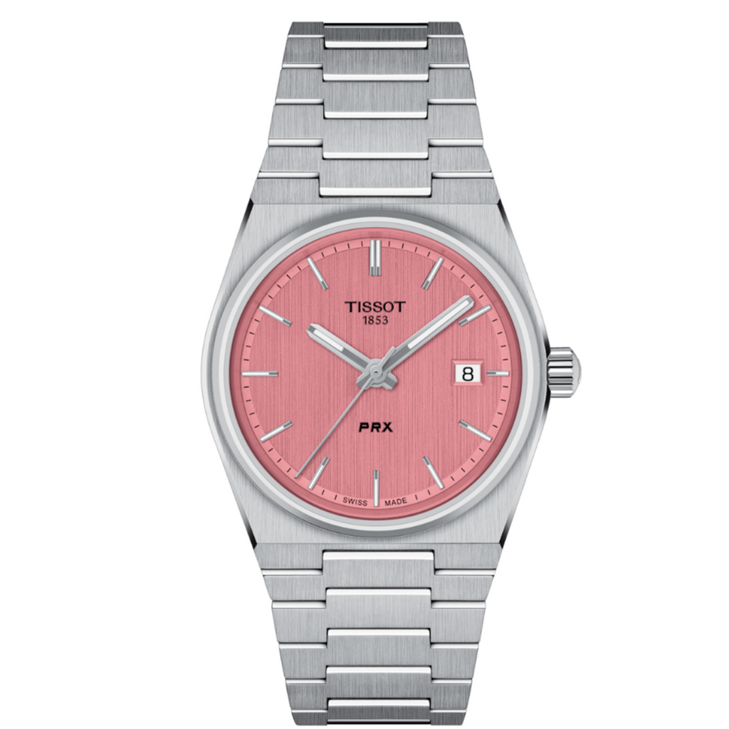 Tissot PRX Quartz Pink Dial Silver Steel Strap Watch for Women - T137.210.11.331.00