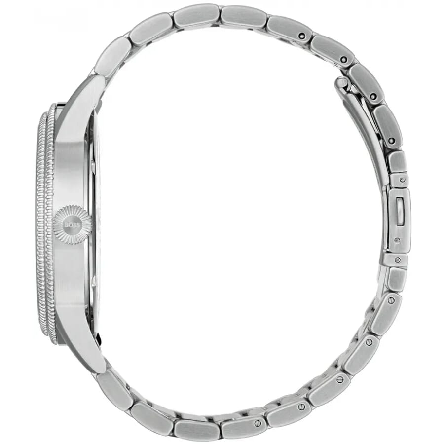 Hugo Boss Legacy Blue Dial Silver Steel Strap Watch for Men - 1513707