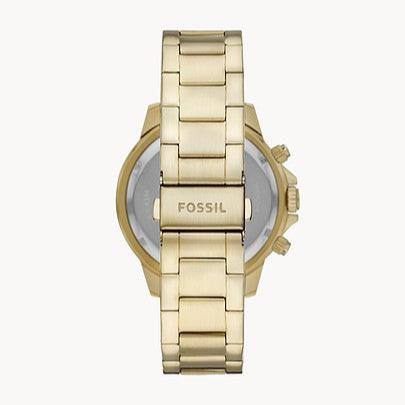 Fossil Bannon Multifunction Chronograph Green Dial Gold Steel Strap Watch for Men - BQ2493