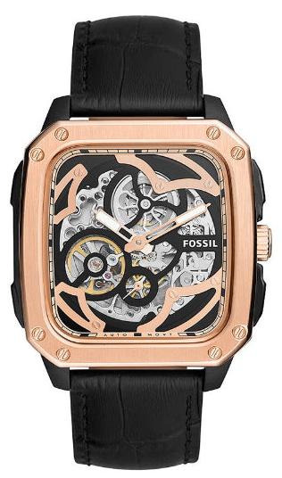 Fossil Inscription Automatic Skeleton Rose Gold Dial Black  display picture 3