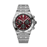 Breitling Chronomat B01 42 Six Nations Wales Red Dial Silver Steel Strap Watch for Men - AB0134A61K1A1