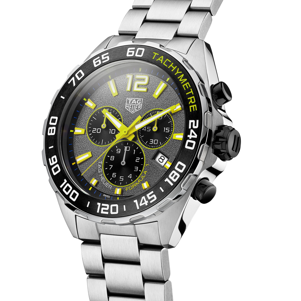 Tag Heuer Formula 1 Chronograph Grey Dial Silver Steel Strap Watch for Men - CAZ101AG.BA0842
