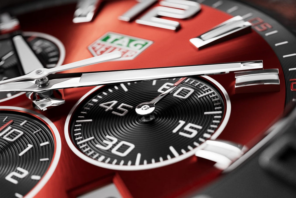 Tag Heuer Formula 1 Chronograph Red Dial Red Rubber Strap Watch for Men - CAZ101AN.FT8055