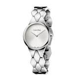 Calvin Klein Snake Silver Dial Silver Steel Strap Watch For Women - K6E23146