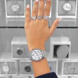 Michael Kors Lexington Silver Dial Silver Steel Strap Watch for Women - MK5555