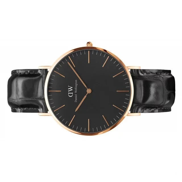 Daniel Wellington Classic Reading Black Dial Black Leather Strap Watch For Men - DW00100129