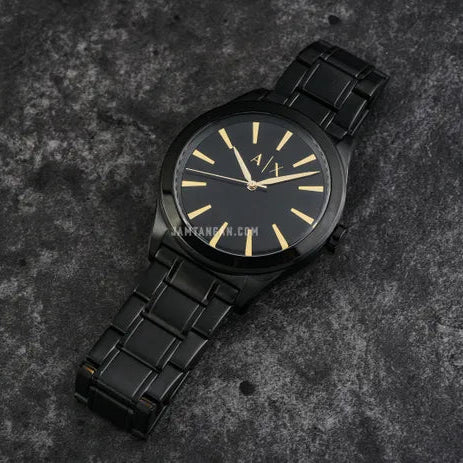 Armani Exchange Nico Analog Black Dial Black Steel Strap Watch For Men - AX7102