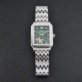 Emporio Armani Meccanico Automatic Green Dial Silver Steel Strap Watch For Men - AR60067
