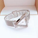 Guess Fame Diamonds Silver Dial Silver Mesh Bracelet Watch for Women - GW0508L1