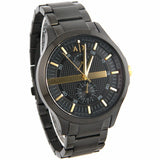 Armani Exchange Hampton Chronograph Black Dial Black Steel Strap Watch For Men - AX2121