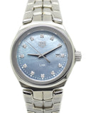 Tag Heuer Link Quartz Diamonds Blue Mother of Pearl Dial Silver Steel Strap Watch for Women - WBC1313.BA0600
