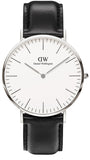 Daniel Wellington Classic Sheffield White Dial Black Leather Strap Watch For Men - DW0010003120