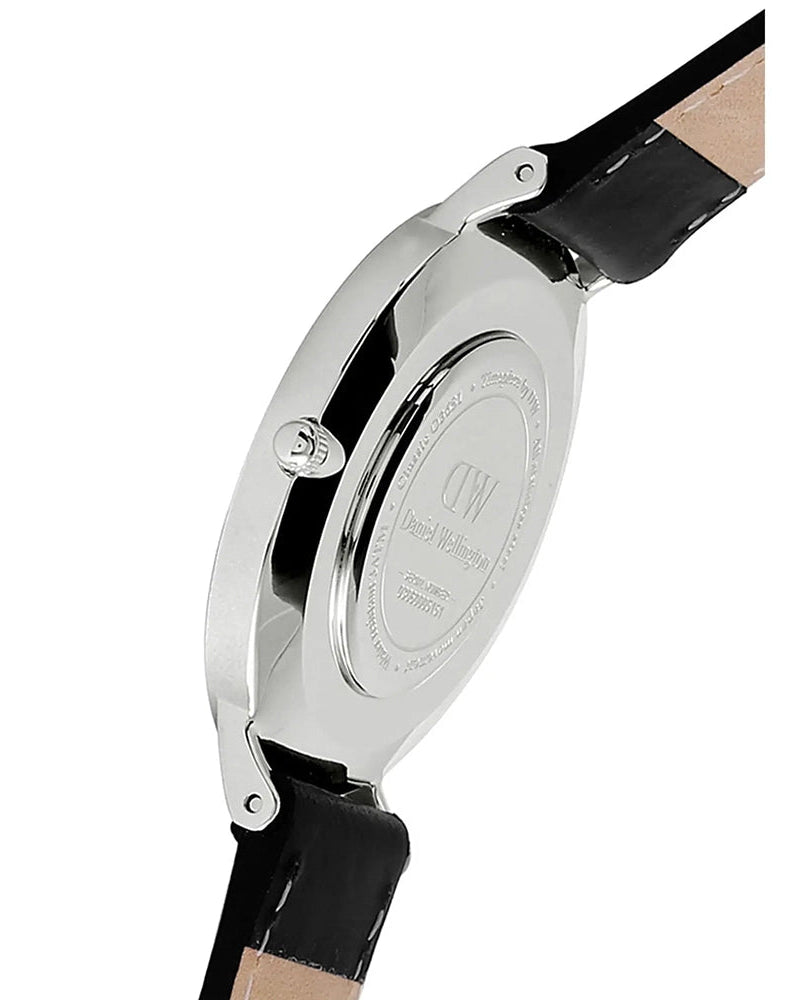 Daniel Wellington Classic Sheffield White Dial Black Leather Strap Watch For Men - DW00100020